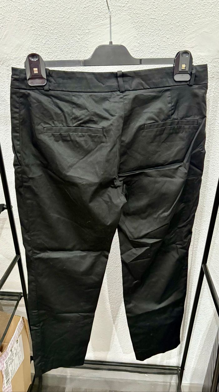 Pantalon noir Camaïeu en coton coupe droite - Taille 42 - photo numéro 2