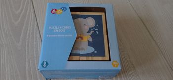 Puzzle 4 cubes en bois