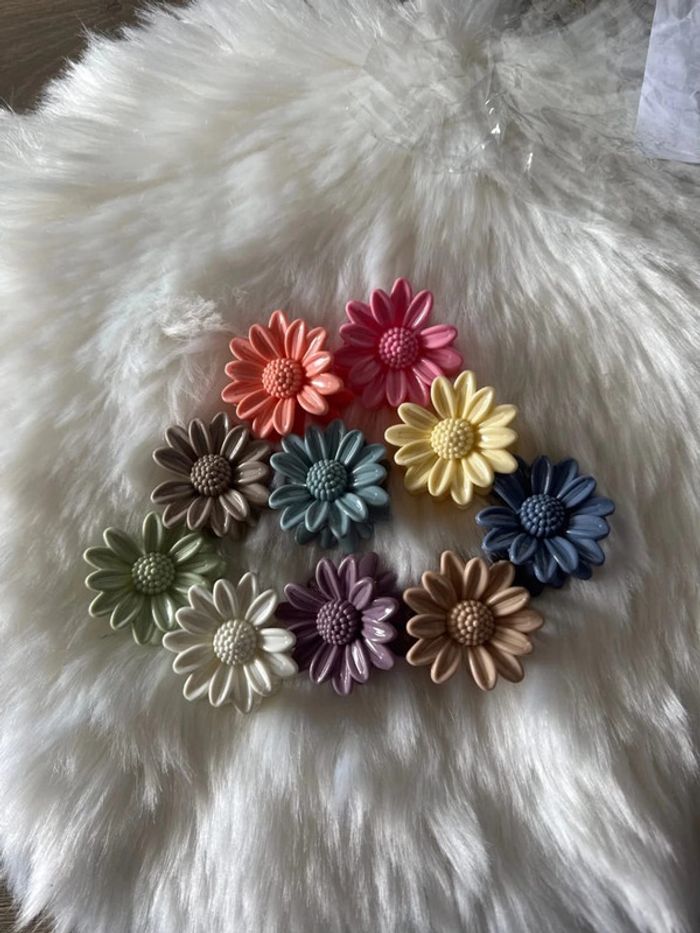 Lot de 10 pinces à cheveux fleurs