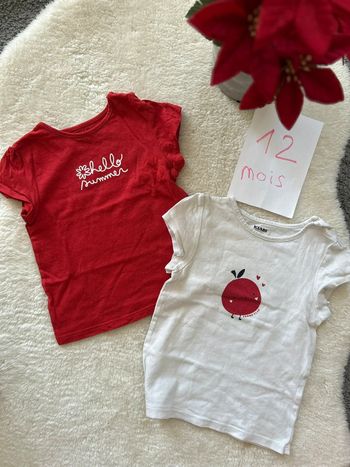 2 t-shirts ~ kiabi ~ 12 mois
