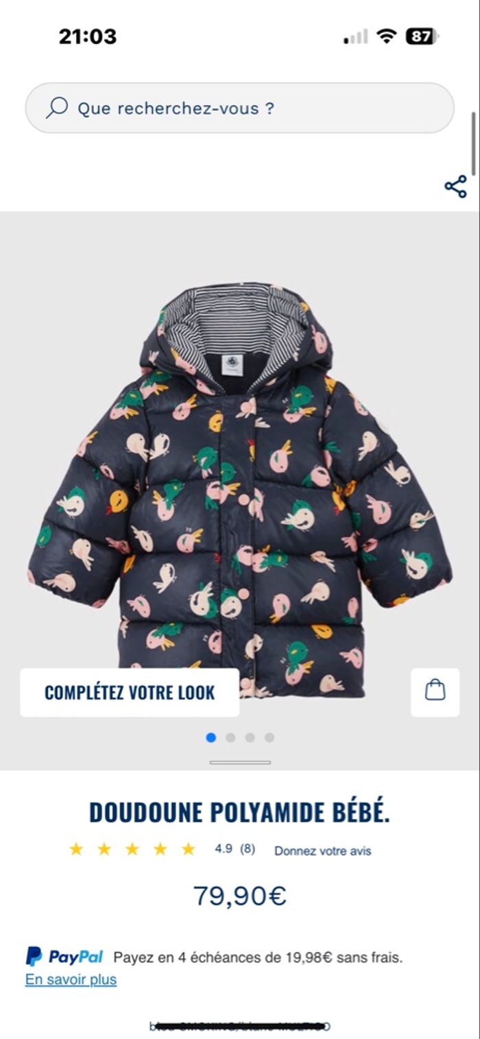 Doudoune petit bateau 6 mois quasiment pas porté - photo numéro 8