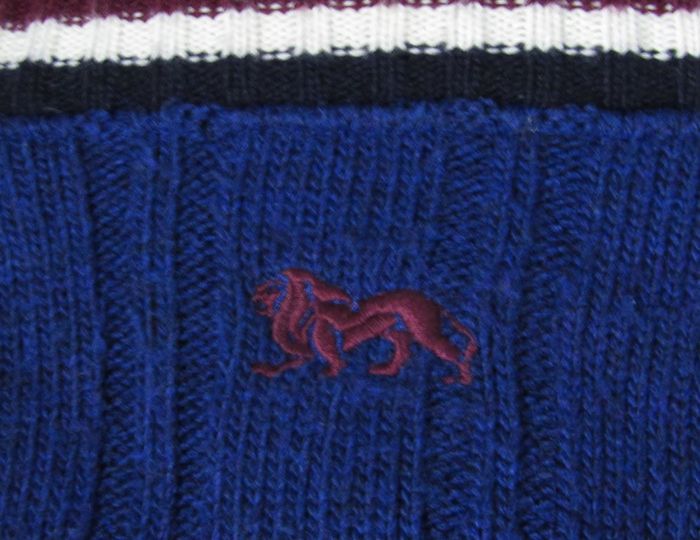 Pull Lonsdale London col V bleu, taille L adulte mixte. - photo numéro 5