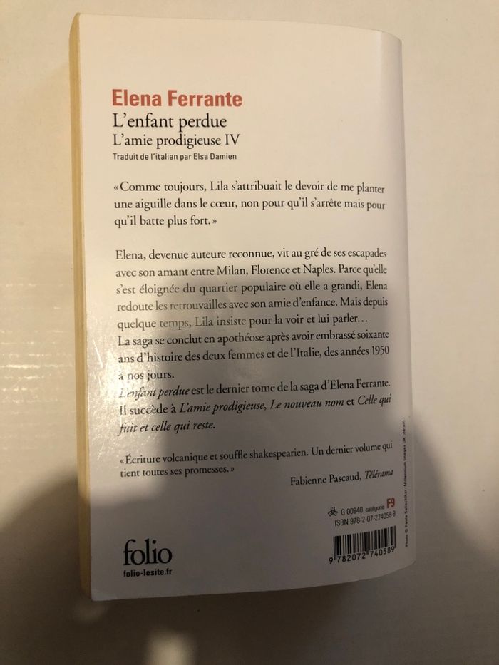 Livre l’enfant perdue Elena Ferrante - photo numéro 2