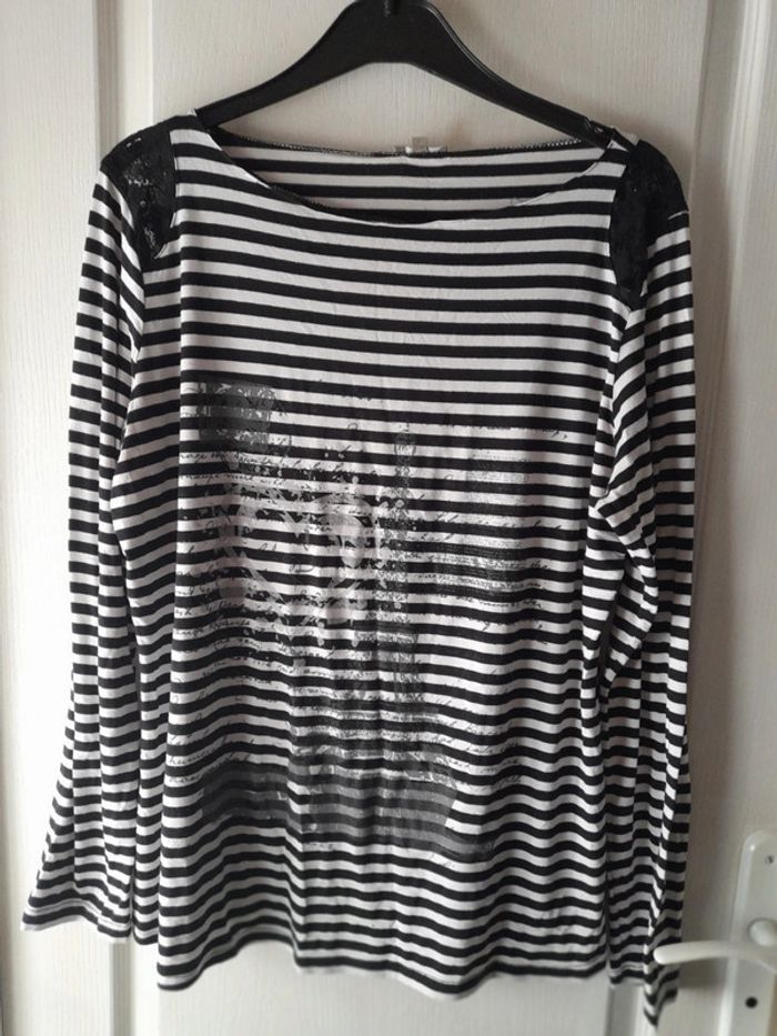 T-shirt manches longues rayé 50/52