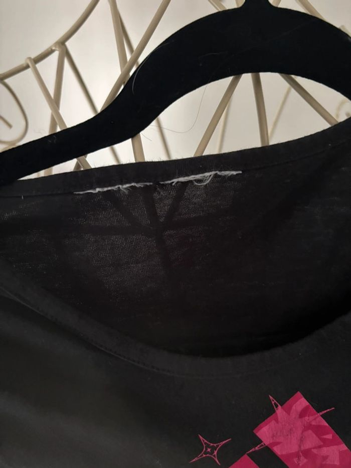 Tee-shirt Adidas fille 9/10 ans - noir et rose fuchsia - photo numéro 3