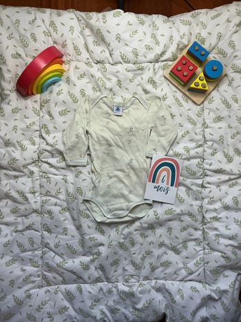 body manches longues jaune à motifs 6 mois petit bateau