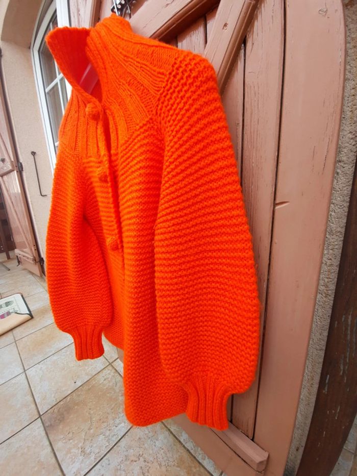 Gilet poncho mandarine L/XL - photo numéro 4