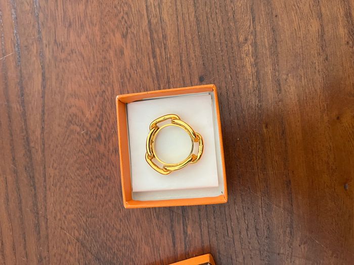 Anneau de carré Hermès doré - photo numéro 2
