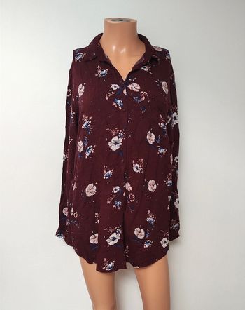 Chemise bordeaux fleurie M