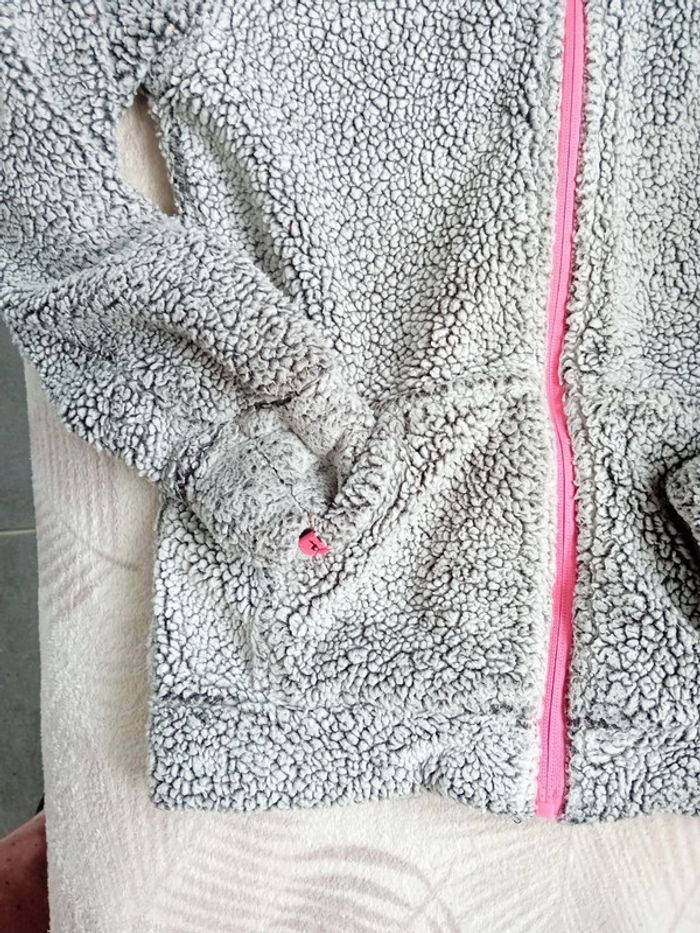Gilet Polaire 12 ans Gris et rose fluo Aulp +. - photo numéro 2