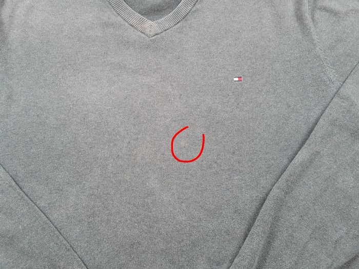 Pull vert foncé Tommy Hilfiger – col V – coton/cachemire – taille XL – excellent état - photo numéro 5