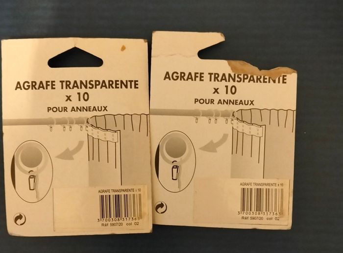 Lot de 2 boîtes Agrafe transparente pour rideaux - photo numéro 2