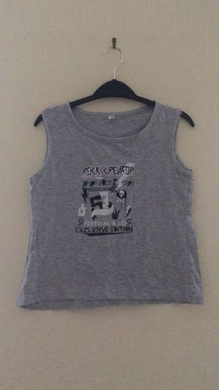 Teeshirt sans manches gris