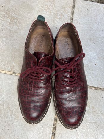 Chaussures kickers femme en cuir 38 Rouge foncée