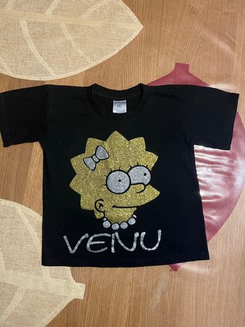 Tshirt Lisa SIMPSON, impression pailletée, taille 5/6 ans en TBEG