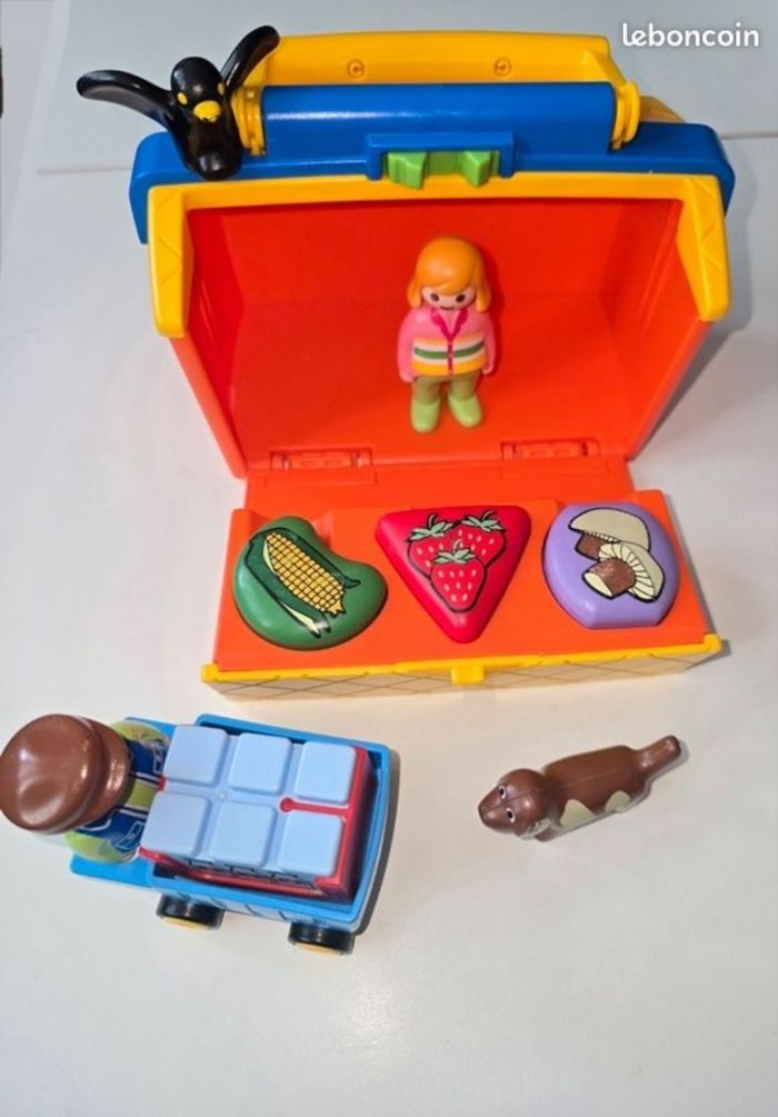 123 playmobil marché transportable/ boîte à formes 9123 complet - photo numéro 2