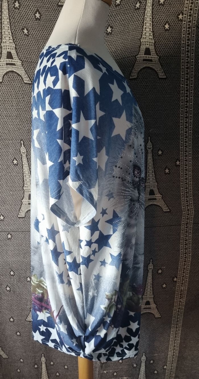 T-shirt imprimé chatons avec strass taille 42-46 - photo numéro 3