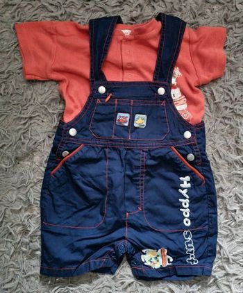 Ensemble orange et marine 6mois