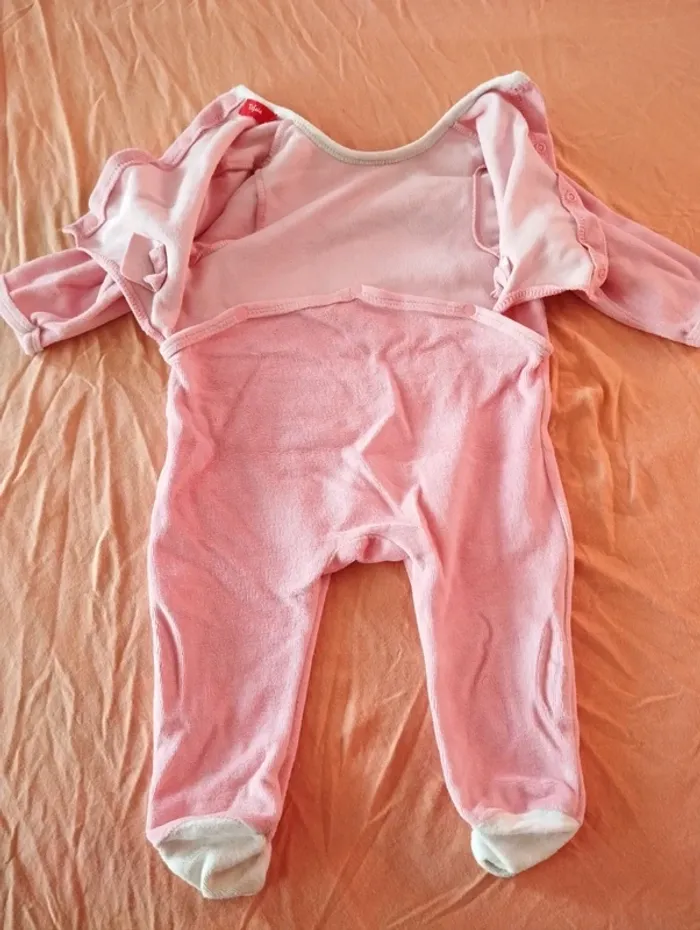 * Pyjama chaud rose motif lapin papillons T6M Tissaia - photo numéro 3