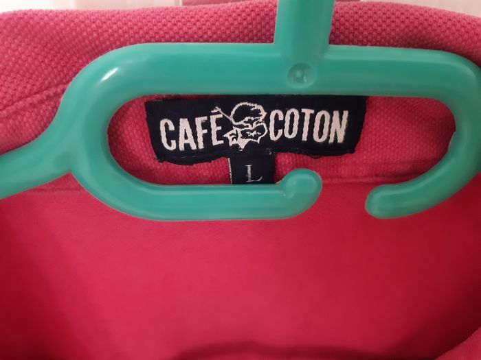 Polo manches courtes rose fuchsia / taille L / Café coton - photo numéro 3