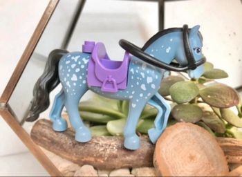 Lego Animaux Friends : Cheval équipé, à la robe bleu cendrée, tachetée de blanc - NEUF