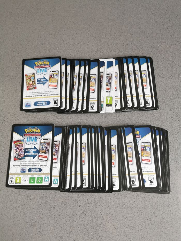 Lot de cartes QR code online Pokémon