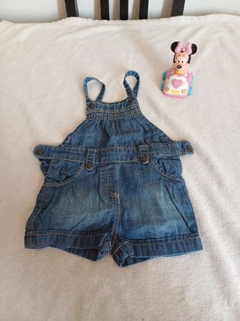 Salopette short en jean 6 mois Obaïbi