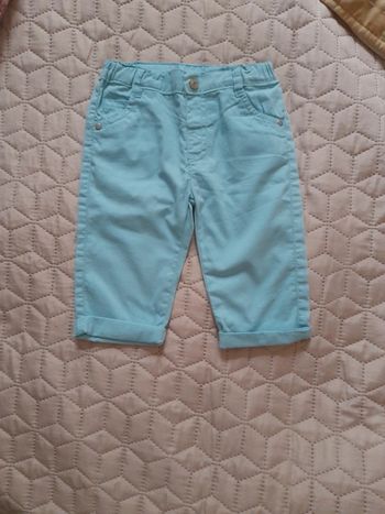 Pantalon été garçon  turquoise  9 mois  neuf