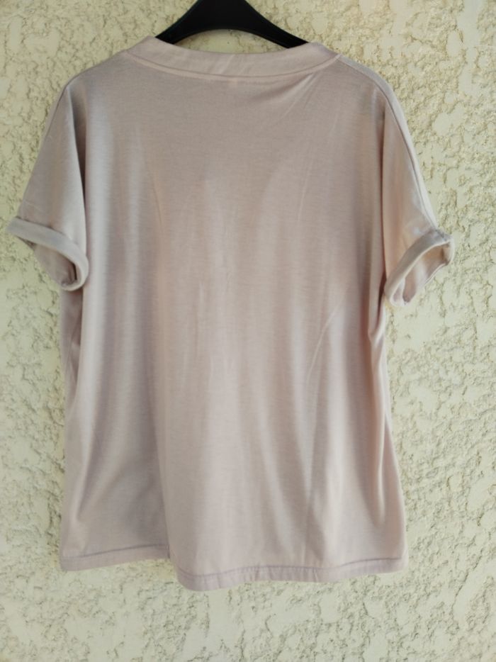 T-shirt femme taille 44 manches courtes rose - photo numéro 2