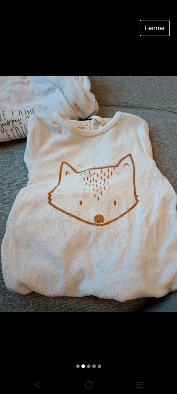 Lot de 3 pyjamas en velours 12 mois - photo numéro 5