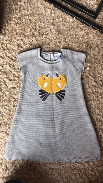 Robe maille grise et jaune