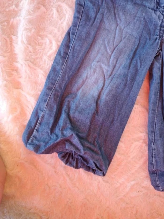 Pantalon doublé style jeans Fille 12 mois Fleurs Gémo 100% coton - photo numéro 5