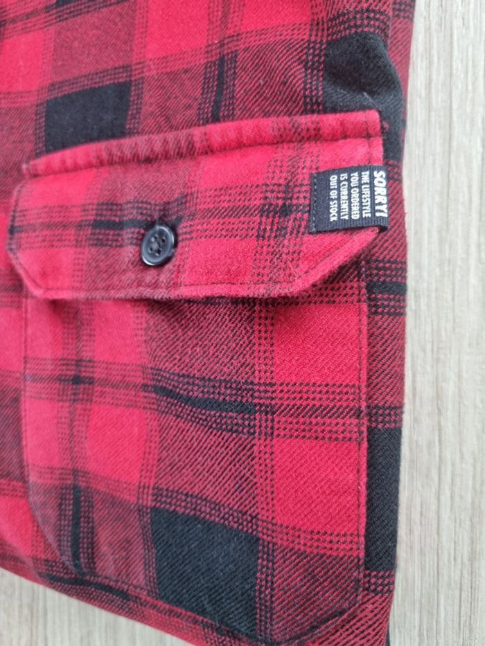 Chemise à carreaux rouge Homme H&M Taille M - photo numéro 4