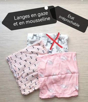 Lot 2 langes gaze mousseline