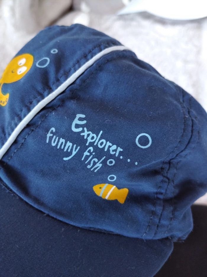 Casquette Garçon 6/12 mois taille 47 Explorer Poisson Pieuvre Mer - photo numéro 7