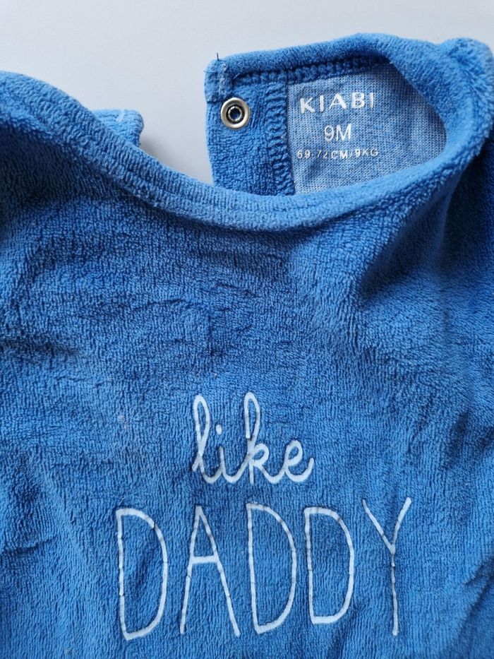 Pyjama bleu 9 mois "Like Daddy" Kiabi - photo numéro 3