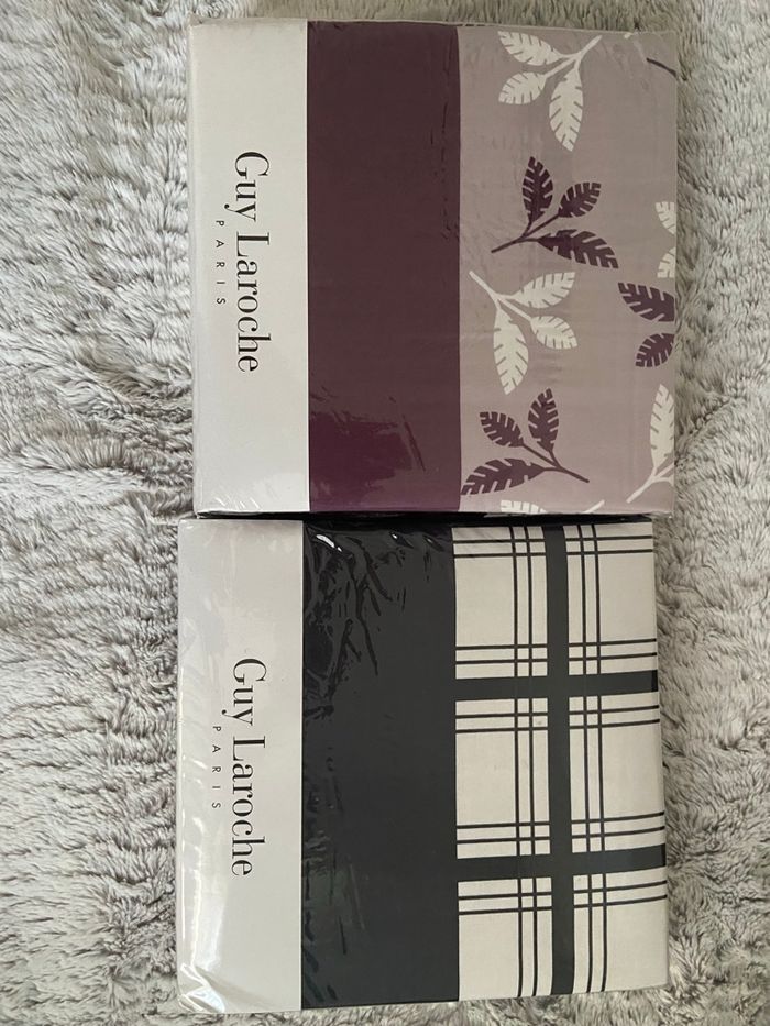 2 parure de lit 240/220 Guy Laroche 100% percale de coton neuves - photo numéro 1