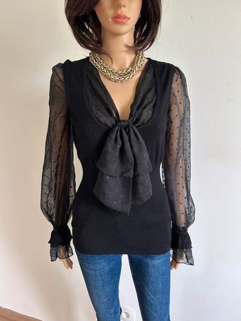 Pull noir avec plumetis Morgan taille M comme neuf