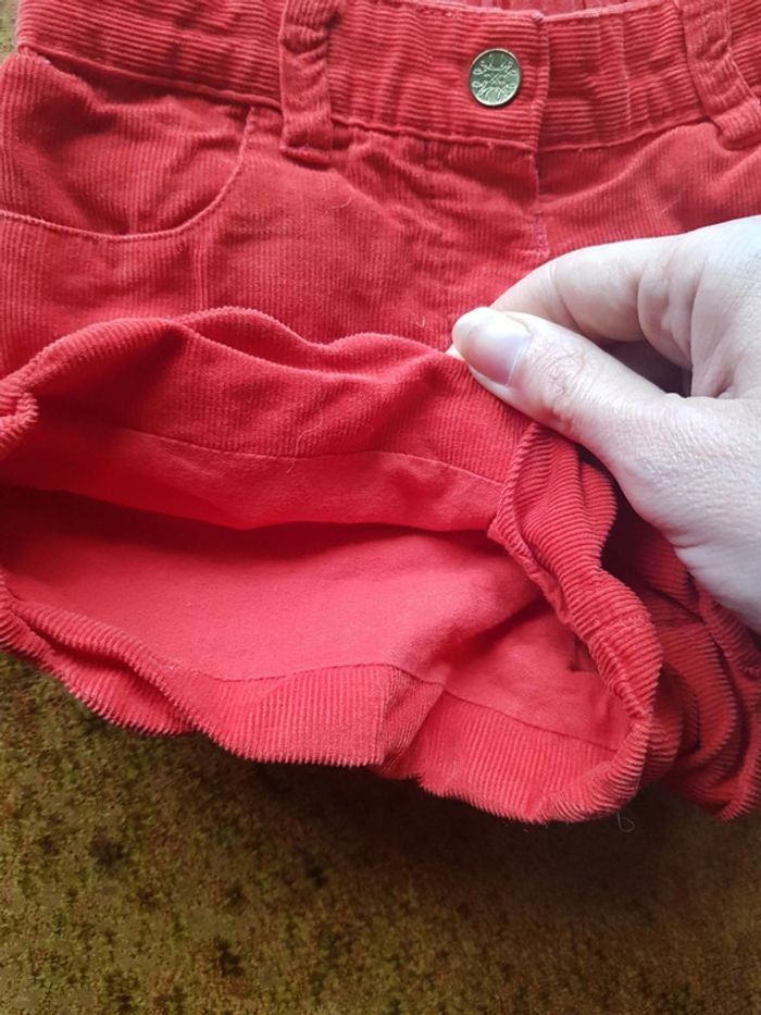 Short rouge velours cyrillus 3ans fille - photo numéro 2