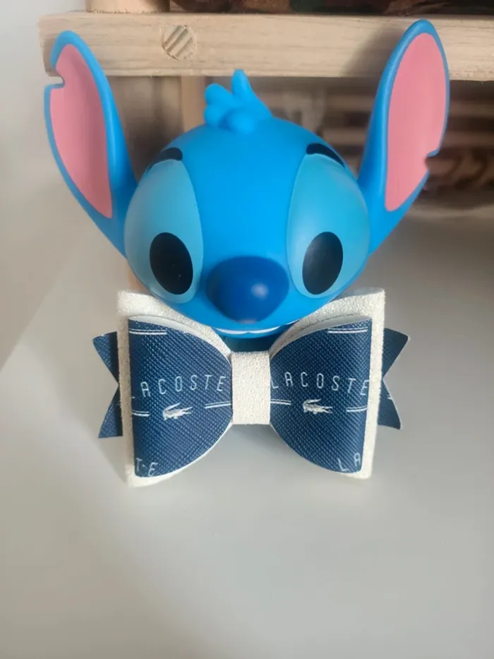 Barrette bleue marine et crème croco fait main