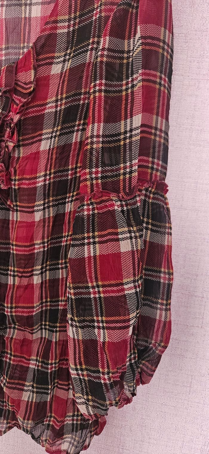 Blouse tartan jabot - photo numéro 3