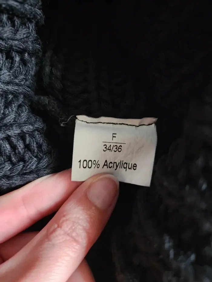 🌸Pull noir col roulé manches transparentes Taille 34/36🌸 - photo numéro 6