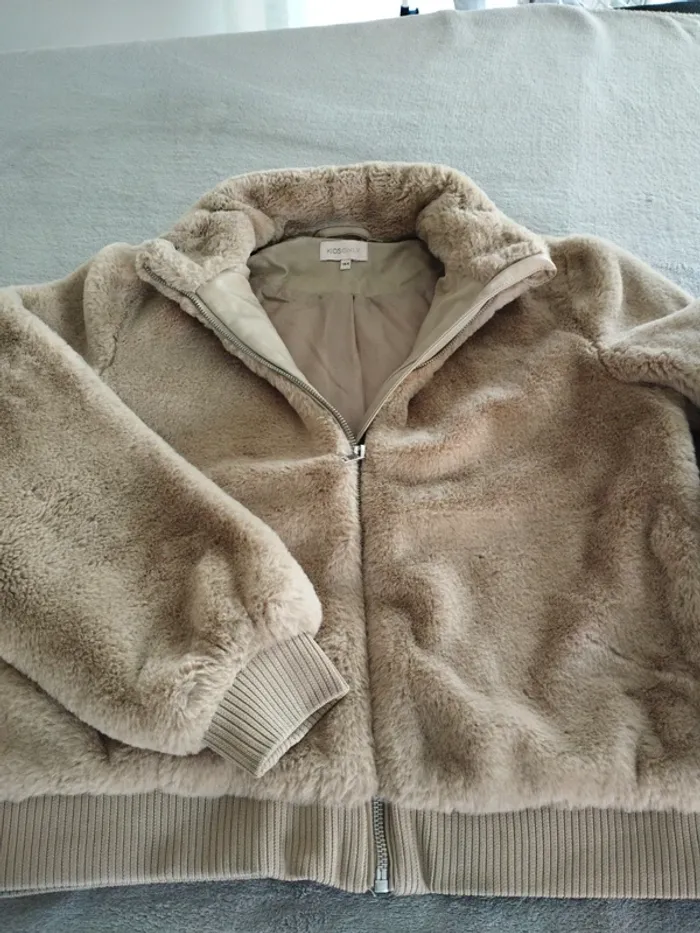 Veste Only en fourrure beige 14ans kids - photo numéro 3