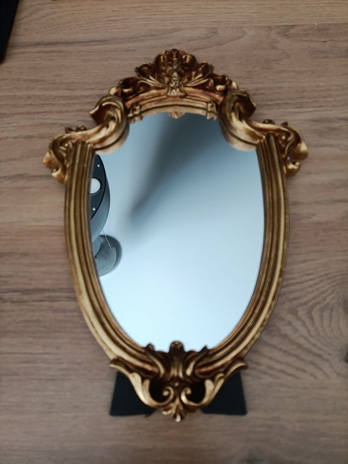 Art Miroir de Vanité Décoratif Oval floral style vintage doré 30 * 21 cm - photo numéro 4