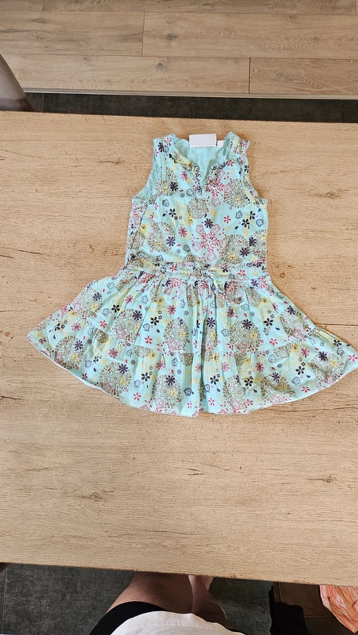 Robe courte d été turquoise à dessins, Someone, 4 ans, nickel - photo numéro 2