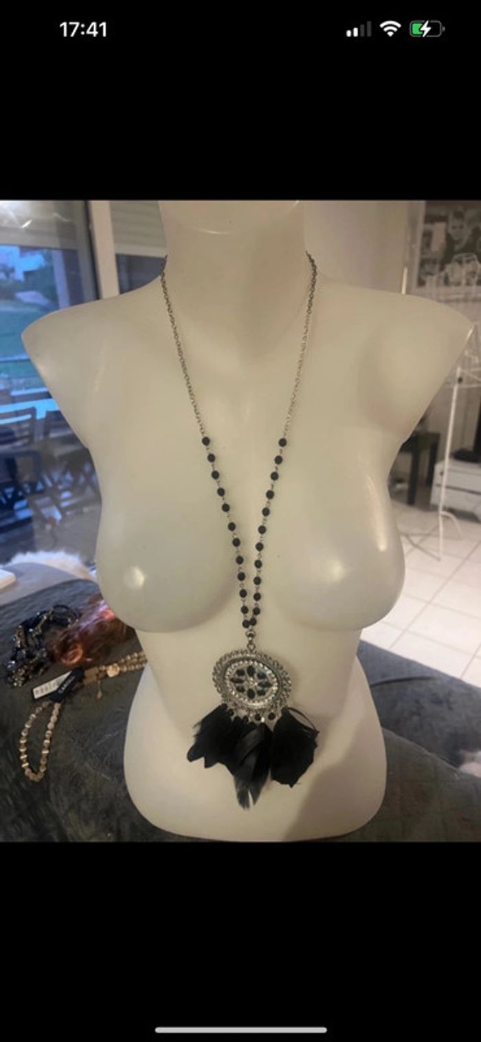Collier long attrape rêve vintage