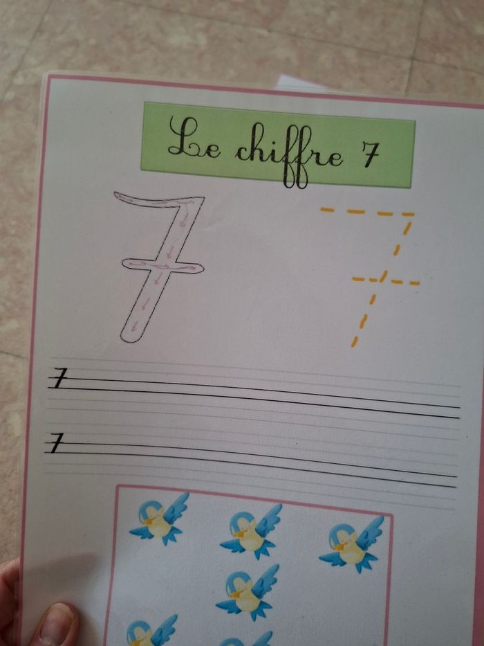 fiche pour apprentissage à écrire les chiffres - photo numéro 8