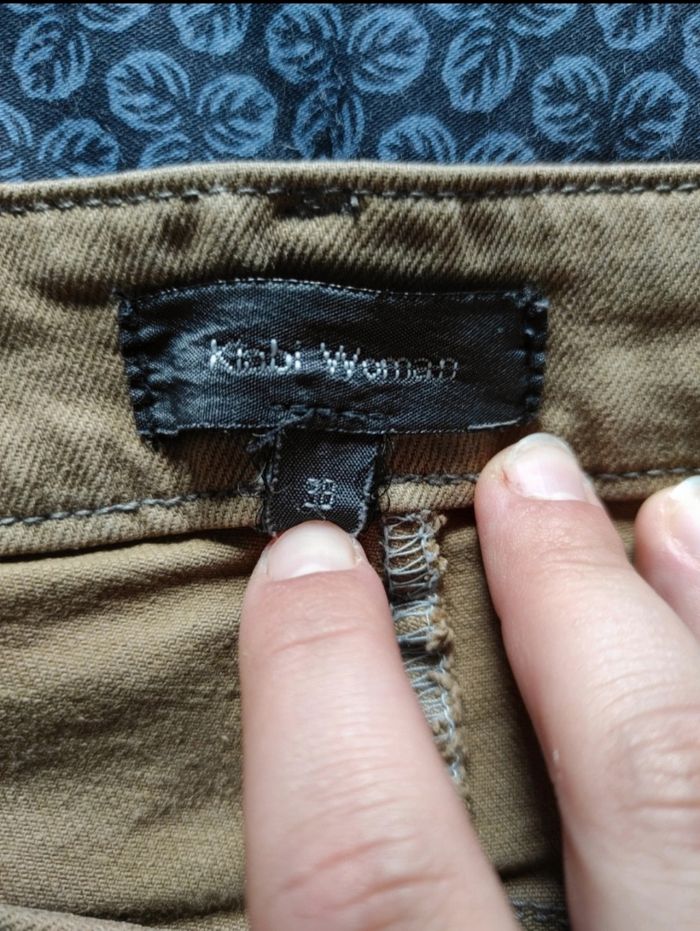 Pantalon droit marron clair jaune moutarde vraies poches - photo numéro 3