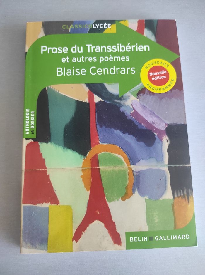 Livre prise du transsibérien et autres poèmes de blaise cendrars