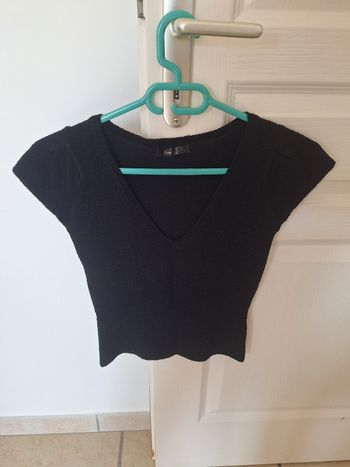 Tshirt haut noir court manches courtes / Mim / XS